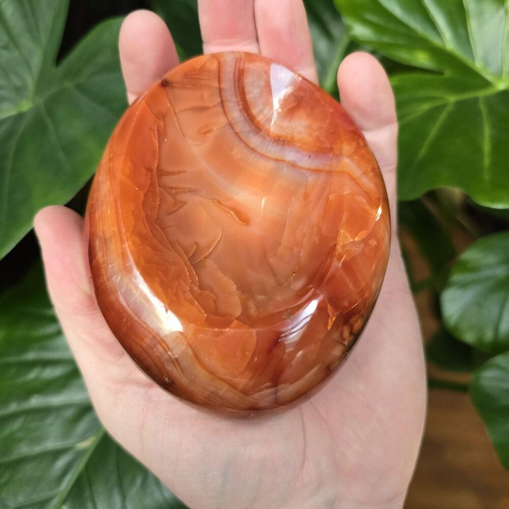 Large Carnelian Bowl Carved Crystal Gemstone